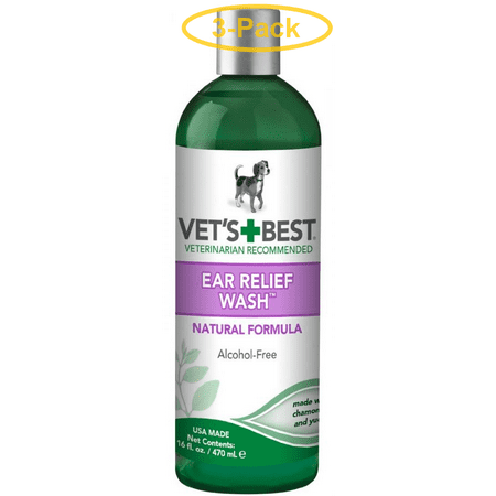 Vets Best Ear Relief Wash for Dogs 16 oz - Pack of (Vet's Best Ear Relief Dry)