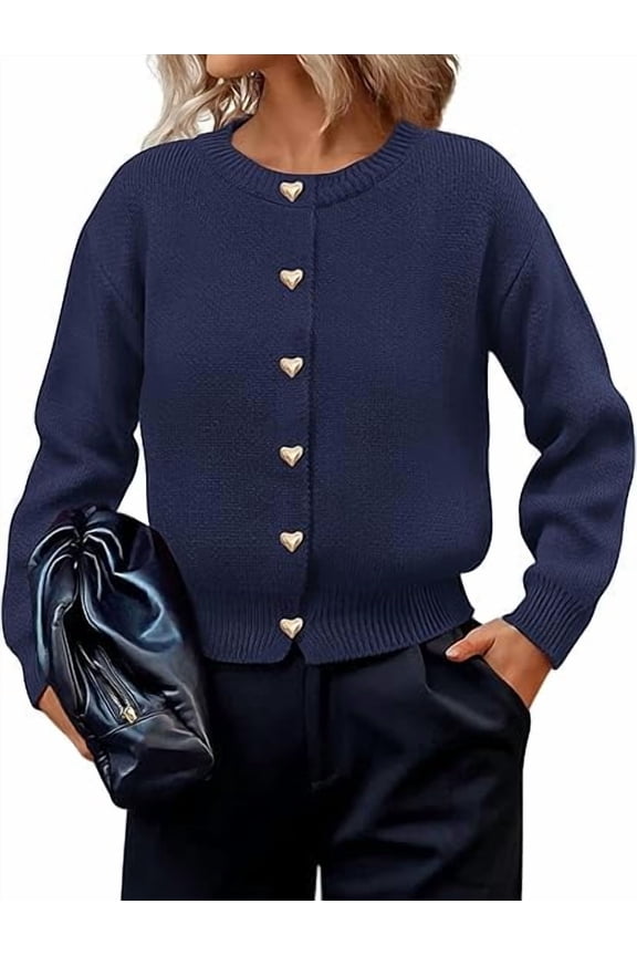 Cardigan Sweaters for Women Long Sleeve Open Front Button Down Trendy Fall Fashion Knit Winter Coats