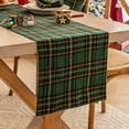thumbnail image 4 of Green Yellow Plaid Christmas Table Runner, Winter Holiday Table Runners 72 inches Long Xmas Decorations Indoor Outdoor Farmhouse Home Kitchen Dining Party Decor, 4 of 7