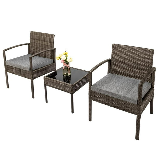 Ktaxon 3 Piece Outdoor Patio Rattan Wicker Chairs Garden Furniture Sofa Set Grey Com - 3pc Rattan Garden Patio Furniture Set Grey Ktaxon 3 Piece Outdoor Patio Rattan Wicker Chairs Garden Furniture Sofa Set Grey Com - 3pc Rattan Garden Patio Furniture Set Grey