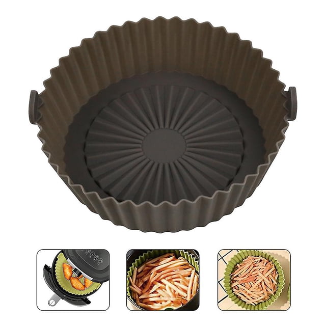 14.5cm/5.7inch Air Fryer Liner Reusable Silicone Air Fryer Pot Easy Cleaning Round Silicone Liner Replacement For Parchment Paper Liners