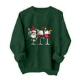 thumbnail image 4 of Cadancy Womens Christmas Sweatshirt Funny Wine Glass Print Vintage Crewneck Loose Sweatshirts Long Sleeve Winter Party Tops Xmas Holiday Pullover Outfits 2025, 4 of 5