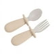 thumbnail image 1 of 2-Piece Baby Spoon & Fork Set - Solid Color Stainless Steel & Silicone Tableware for Infant Food Feeding, 1 of 5