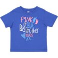thumbnail image 3 of Inktastic Pink or Blue, Big Brother Loves You Footprints and Heart Boys Toddler T-Shirt, 3 of 5