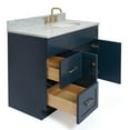 thumbnail image 6 of Ariel Hamlet 43 In. Right Offset Oval Sink Vanity With 0.75 In. Carrara White Countertop In Midnight Blue, 6 of 11