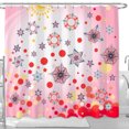 thumbnail image 1 of Whimsical Pink Shower Curtain with Colorful Stars & Swirls - Cheerful Bathroom Decor, 1 of 4