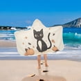 thumbnail image 2 of Yayeee Kids Hooded Towels Toddler Soft Absorbent Beach Bathing Wrap 50" x 23.5", Cartoon Halloween Cat, 2 of 5