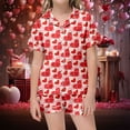 thumbnail image 3 of YUEHUA Toddler Girls Pajamas Silk Satin Pajama Set Heart Print 2 Piece Button Down Pjs Ruffle Valentine's Day Sleepwear, 3 of 5