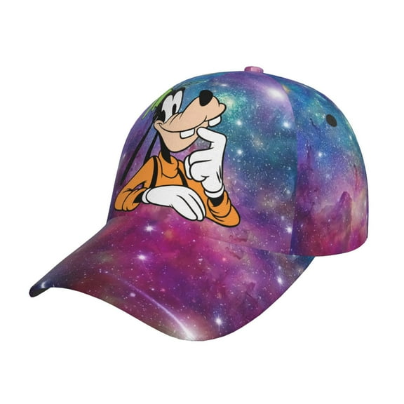 Unisex Goofy Cartoon Thinking Colorful Galaxy Adjustable Sports Dad Hat Trucker Baseball Cap For Running Outdoor Travel