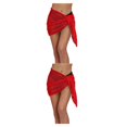 thumbnail image 1 of Qarigey Vestidos de playa Gancho de ganchillo sólido Cubierta de de encaje Tipo de abrigo Cómodo de usar Buena elasticidad corta con Rojo L 2piezas, 1 of 6