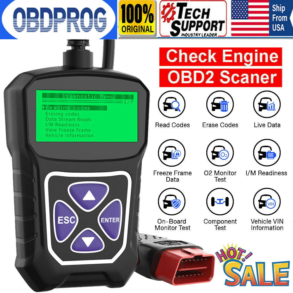 Car OBD2 Diagnostic Code Reader Automotive OBD Scanner Tool Check Engine OBDPROG 