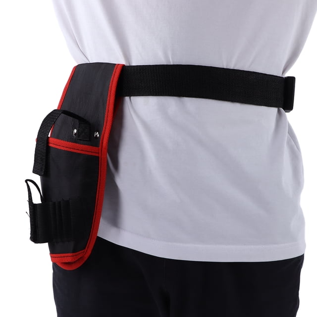 Pochette de Support pour Perceuse Électrique, Sac Ceinture Portable en Polyester Imperméable pour Perceuses Sans Fil 12V Outils Électriques Bord Rouge, Bord Bleu, Bord Jaune