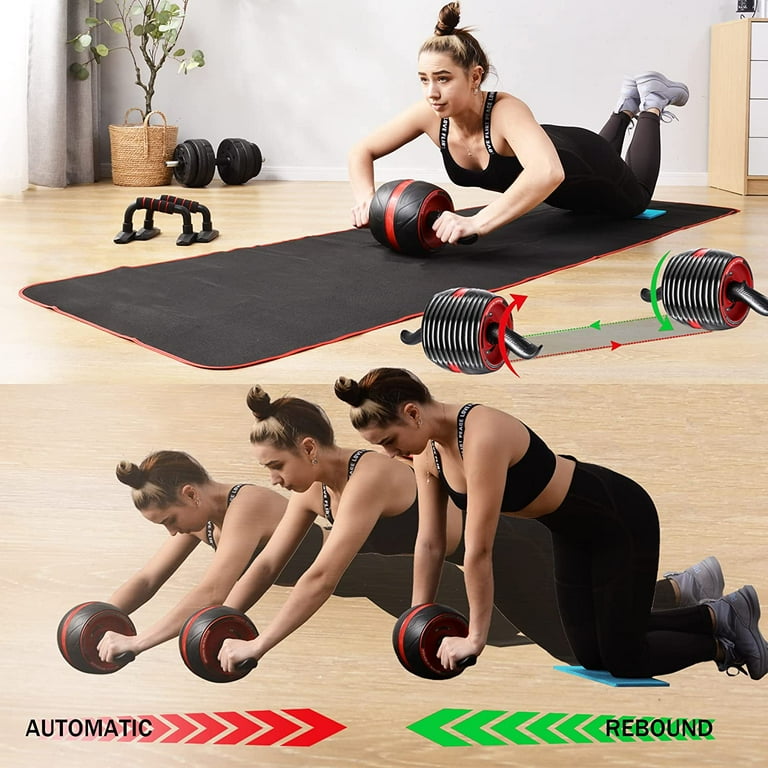 Ab Wheel Roller for Core Workout Exercise Fitness Gym Equipment for Home Abs Rueda Para Abdominales Roller for Abs Workouts Wheel Dolly Carver