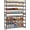 8 Tiers-Bronze, variant on Large Shoe Rack 8 Tier Shoe Organizer, Heavy Duty Metal 4-Tier Stackable Shoe Storage Vertical Shoe Rack for Closet Front Door Entrance, Up to 50 Pairs, 44.8" W x 11.4" D x 56.7" H, Black