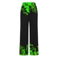 thumbnail image 4 of Fankiway Pantalons Raccourcis pour Femmes Impression Flamme Pantalons de Plage d'Été Pantalons Larges Amples Yoga avec Poches Pantalons pour Femmes Liquidation Pantalons Larges pour Femmes, 4 of 5