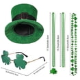 thumbnail image 3 of Alaiyaky 8 Pcs St. Patrick's Day Leprechaun Costume St. Patrick's Day Outfit with Jacket Pants Hat Bow Tie Shamrock Necklaces Glassesfor Irish Cosplay, 3 of 7