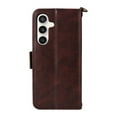 thumbnail image 4 of For Samsung Galaxy S25 FE 5G Vintage Leather Wallet Case For Women Men Multi-Card Slots Hidden Button Pocket Detachable Shoulder Strap ,Shockproof Phone Case,Brown,For Galaxy S25 FE 5G, 4 of 10