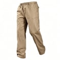 thumbnail image 2 of Gfyviroh Elastic Waist Pants for Men Big and Tall Lightweight Straight Leg Pants with Pockets Versatile Solid Business Casual Pants, 2 of 4