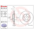 thumbnail image 1 of Brembo Brake Rotor 09C17621C02 Vented; One Piece Design; Gray Cast Iron; Single, 1 of 1