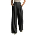 thumbnail image 3 of Women's Work Pants Wide Leg Dress Pants High Waisted Casual Business Pants Slacks for Office and Formal Occasions,Dark Gray,2XL, 3 of 4