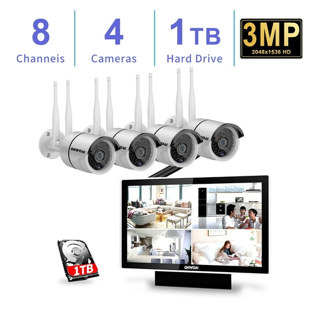 【Dual Antennas WiFi Enhanced & 2K 3.0MP】AI Detected Wireless Home