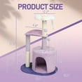 thumbnail image 4 of IVV Stylish 31.5" Cat Tree in Purple, Multi-Level Activity Tower with Sisal Scratching Posts, Enclosed Condo, Curved Perch and Flower-Shaped Top Bed, 4 of 9