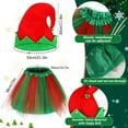 thumbnail image 7 of VETPW Elf Costume Women Elf Hat Tutu Skirt Elf Hat Christmas Glasses Striped Stockings Elf Outfit Santa Claus Costume Christmas Outfits for Women,Christmas Hats Christmas Costumes for Holiday Party, 7 of 7