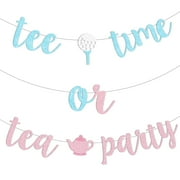 Sursurprise Golf Gender CORNET Reveal Decorations, Tee Time or Tea Party Banner Pink Blue for Boy or Girl Golf Baby Shower Gender Reveal Party Supplies