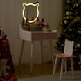 thumbnail image 5 of Sesslife Kids Vanity Set with LED Mirror and Drawer, Wooden Princess Makeup Desk Set, Toddler Dressing Table Set, Pretend Play Kids Vanity Table and Chair Set for Little Girls aged 3+, White, 5 of 6
