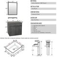 24" Bathroom Vanity Wall Mounted Concrete Grey Two