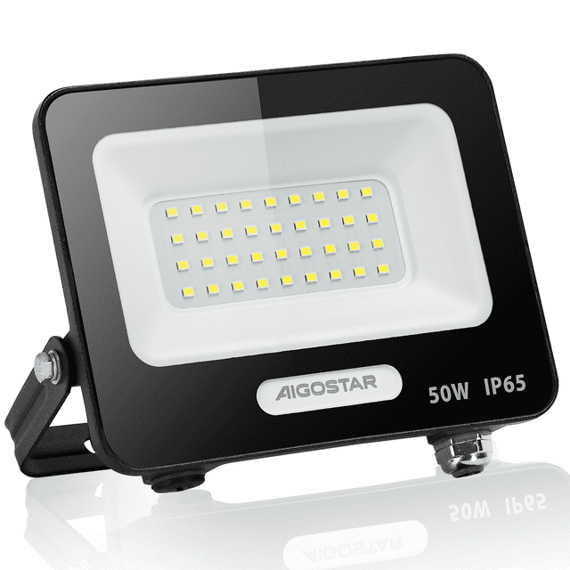 Reflector Led 50w Slim Ip65 Negro Luz Blanco Frio Exterior