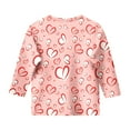 thumbnail image 5 of T-shirt Décontracté à Manches 3/4 Col Rond Fonctionnel Imprimé pour Filles Saint-Valentin Automne, 5 of 5