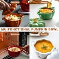 thumbnail image 2 of Dutch Oven Pot with Lid, 15 Oz Cute Pumpkin Ceramic Dessert Saucepan with Handle, Mini Pumpkin Bowl Baking Dish, Covered Stockpot Pottery Casserole, Halloween Thanksgiving Decor, 2 of 7