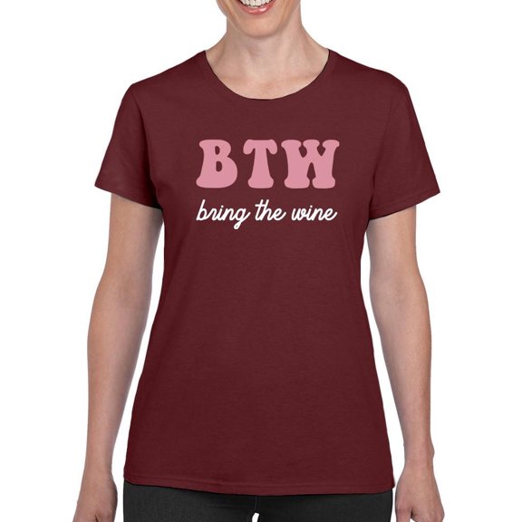 Bring The Wine T-Shirt Women -Smartprints Designs, Female x-Large