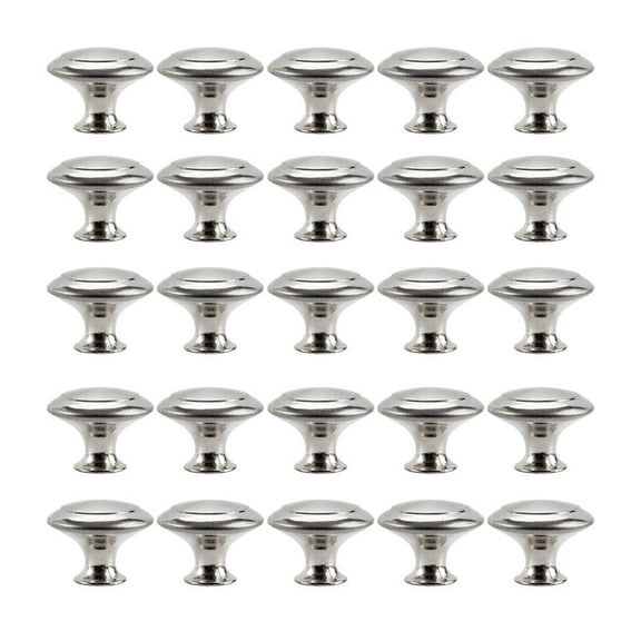 Rzvnmko 25pcs Kitchen Cabinet Knobs Pulls,Brushed Nickel Cabinet Knobs,Drawer Dresser Handles Cupboard Door Heavy Knobs,Kitchen Cabinet Hardware with Screws for Bathroom Drawer,Silver