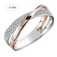 thumbnail image 1 of Maoww Women Ring Double Circle Rhinestone Ring Simple Style Girl Hand Jewelry Weight-losing Jewelry, Double-Color, Size 10, 1 of 8