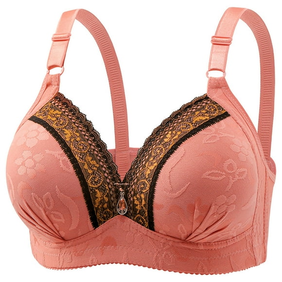 Funicet Comfortable Bras for Women,Womans Embroidered Glossy Comfortable Breathable Bra Underwear No Rims