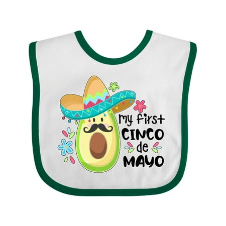 

Inktastic My 1st Cinco De Mayo Avocado in Sombrero Gift Baby Boy or Baby Girl Bib