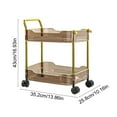 thumbnail image 2 of 2-Tier Rolling Cart with Locking Wheels, Mobile Utility Trolley for Kitchen, Office, Bedroom, Laundry, Pantry, Bathroom Use, 1 Pack, Easy Assembly, Space-Saving Storage Organizer, 2 of 5