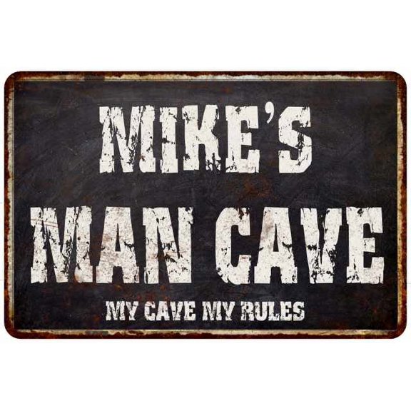 MIKE'S Man Cave Black Grunge Sign Home Decor Gift Cave Funny 208120004092