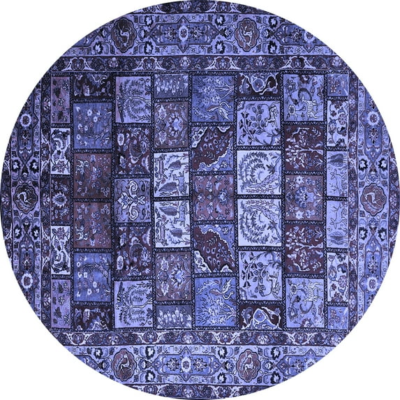 Ahgly Company Indoor Round Persian Blue Traditional Area Rugs, 5' Round