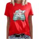 thumbnail image 2 of Puntoco moda mujer casual Pascua cuello redondo blusa estampada manga corta camiseta verano tops Puntoco Puntoco-7272, 2 of 6