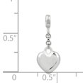 thumbnail image 1 of Sterling Silver Polished Heart 1/2in Dangle Enhancer QN143 (20mm x 8mm), 1 of 2