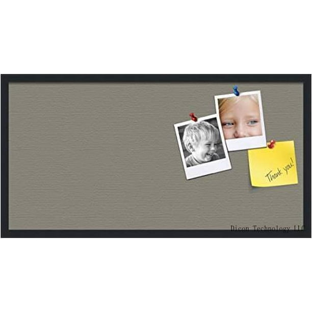 36x18 inch cork bulletin board. this decorative framed pin board comes