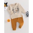 thumbnail image 4 of Halloween Baby Boy Girls Clothes 6M 12M 18M 24M 3Y Halloween Outfits Fall Winter Pumpkin Letter Sweatshirt Tops Pants Set, 4 of 10
