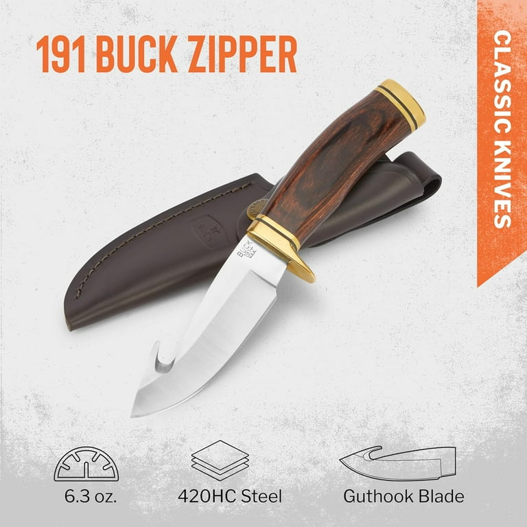 Buck Knives 191 Buck Zipper Hunting Knife, 4-1/4