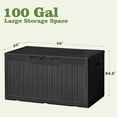 thumbnail image 6 of WYDK Outdoor Storage Box 100 Gallon Waterproof Resin Deck Box Delivery Box with Air Rod Indoor Outdoor Lockable Storage Bench for Patio Cushions, Tools, Pool Accessories (Black), 6 of 14