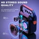 thumbnail image 2 of JYX Máquina de karaoke con 2 micrófonos inalámbricos, juego de altavoces con micrófono portátil de 5200 mAh, sistema PA recargable Bluetooth 5.0 con TWS, FM, REC, subwoofer de escenario compatible con, 2 of 5