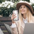 thumbnail image 5 of 20oz Coffee Tumblers White Fairy Castle Pattern Stainless Steel Vacuum Insulated Travel Tumbler Coffee Cups Mug with Lid and Straw with Cleaning Brush for Cold & Hot Drinks, 5 of 5