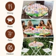 thumbnail image 7 of Easter Bunny Round Tablecloth, Fitted Table Cover with Elastic for 55"-60" Round Tables, Spring Easter Eggs Floral Pink Plaid Table Cloth Outdoor Indoor Dinning Party Waterproof Tablecloths, 7 of 7